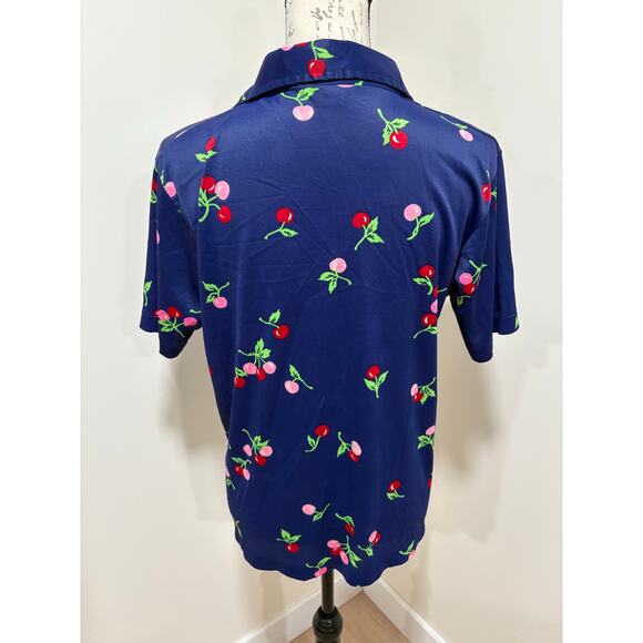 Vintage Green Blazer w/ Blue Cherry Top Size Medium - Picture 6 of 12